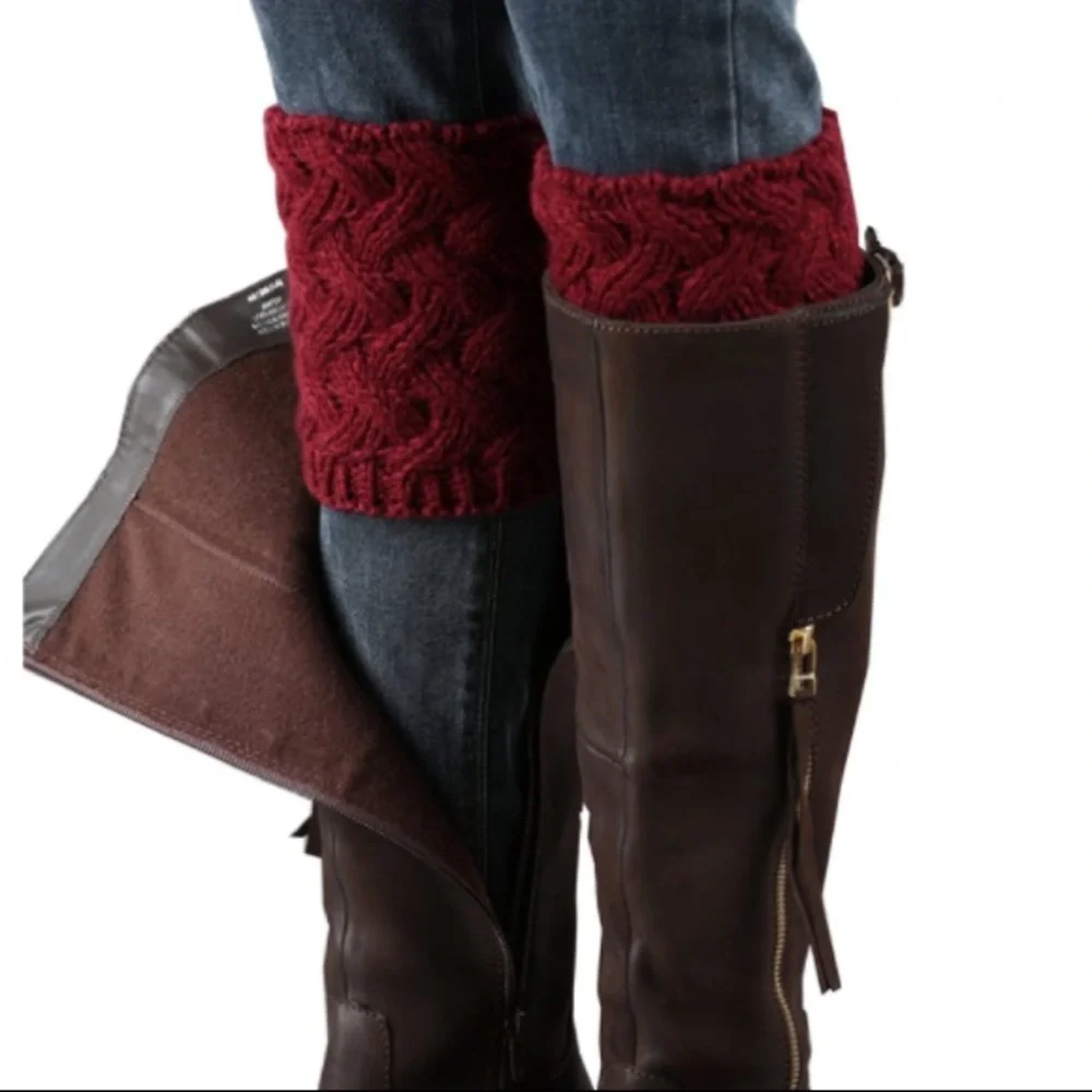 Crochet Boot Cuffs Cable Knit Leg Warmers